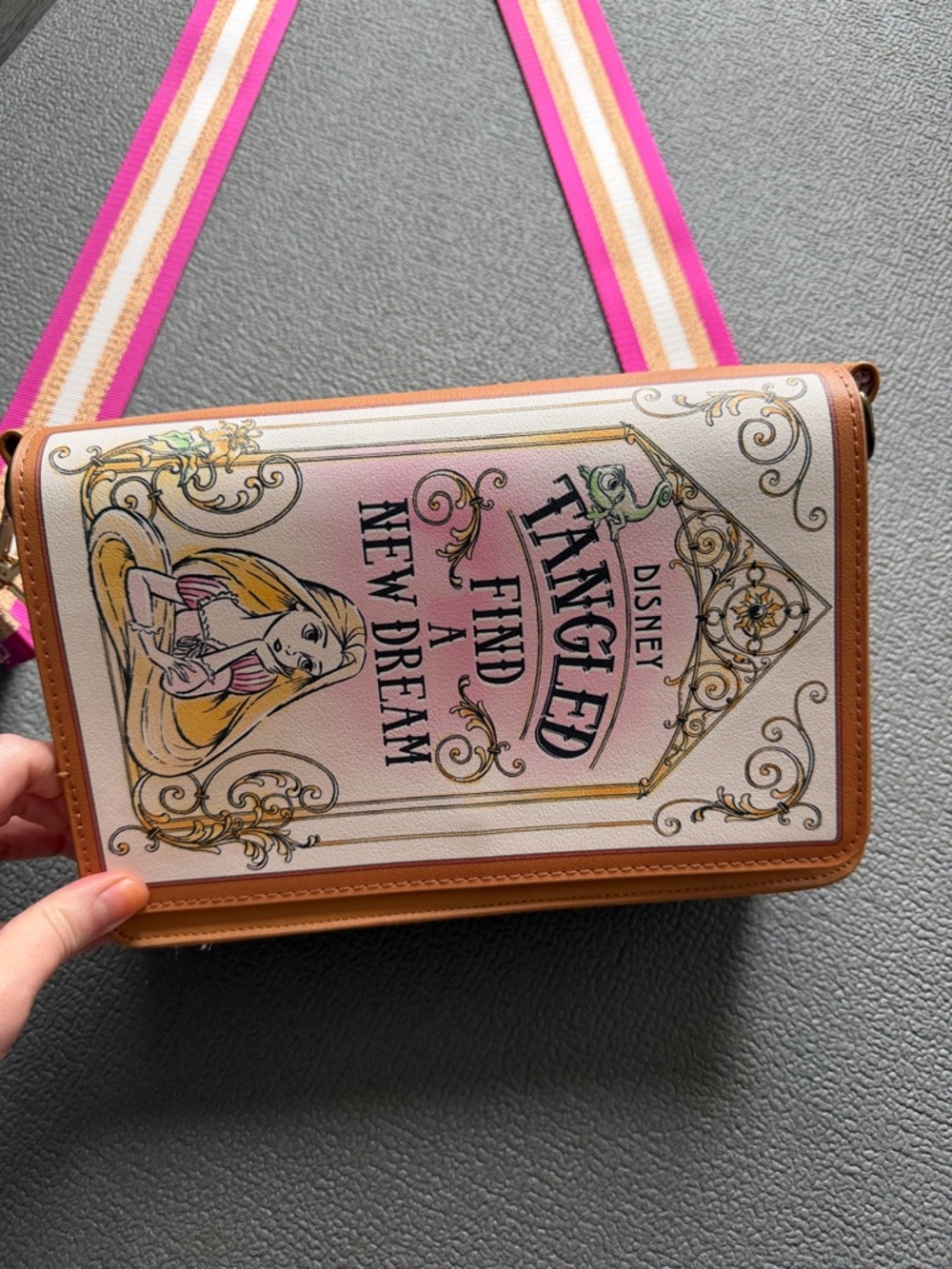 Disney Loungefly Rapunzel 'Find a New Dream' Crossbody Bag with Striped Strap